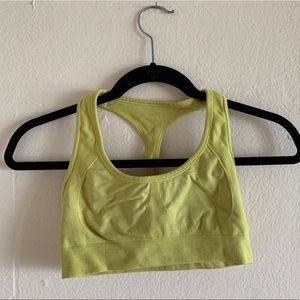 Yellow Lululemon sports bra